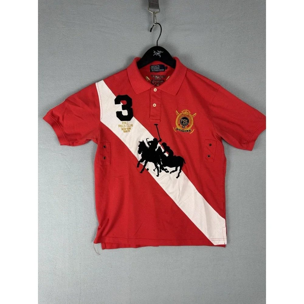 Vintage Polo Ralph Lauren Polo Shirt Youth XL Gold Crest Big Pony Golf New York